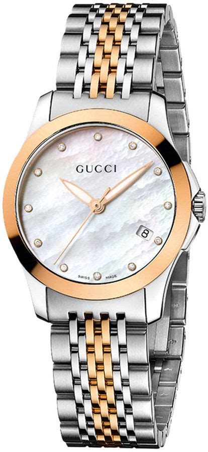 gucci g-timeless two-tone stainless steel bracelet watch